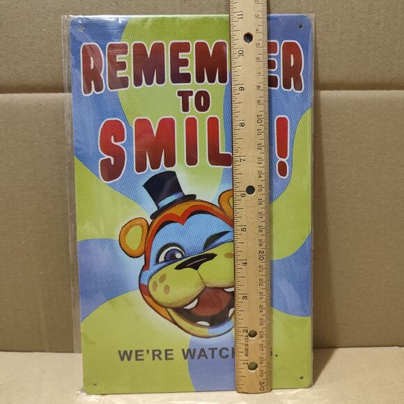 Five Nights At Freddy's Freddy Fazbear Metal Tin Sign Wall Hanging Collectible - Picture 2 of 3